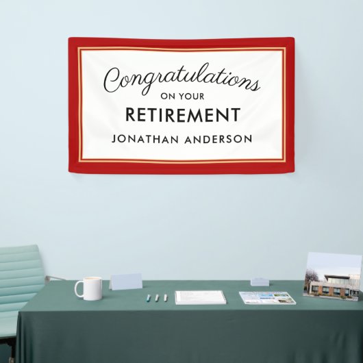 Red Simple Retirement Party Banner (Messeveranstaltung)