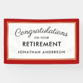 Red Simple Retirement Party Banner (Horizontal)
