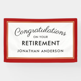 Red Simple Retirement Party Banner