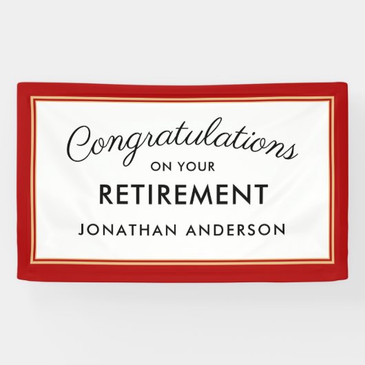 Red Simple Retirement Party Banner (Horizontal)