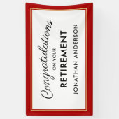 Red Simple Retirement Party Banner (Vertikal)
