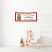 Red Simple Retirement Party Foto Banner (Insitu)