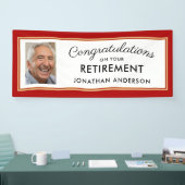 Red Simple Retirement Party Foto Banner (Messe)