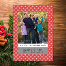 Red Simple Snowflake Foto Flat Card