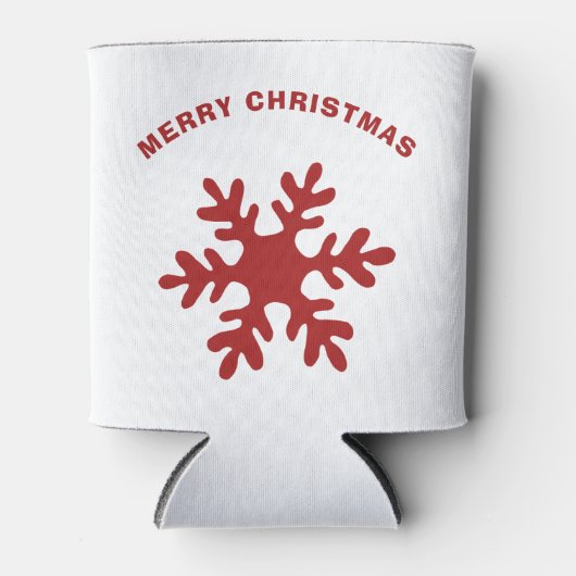 Red Simple Snowflake Frohe Weihnachten Dosenkühler (Vorderseite)