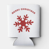 Red Simple Snowflake Frohe Weihnachten Dosenkühler (Rückseite)