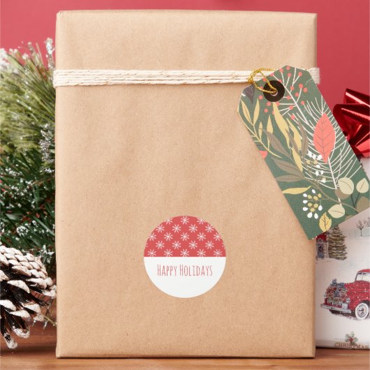 Red Simple Snowflake Holiday Stickers (Feiertag)
