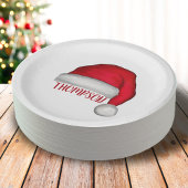 Red Simple Traditional Christmas Weihnachtsmannmüt Pappteller