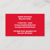 Red Simple Typografy Kids Play Visitenkarte (Rückseite)
