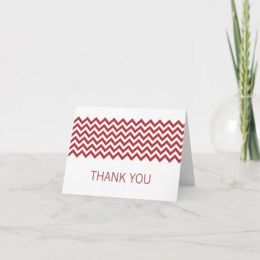 Red Simple Zickzack Dankeschön Card Dankeskarte (Vorderseite)