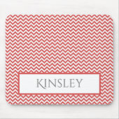 Red Simple Zickzack Personalisiert Mouse Pad Mousepad (Vorne)