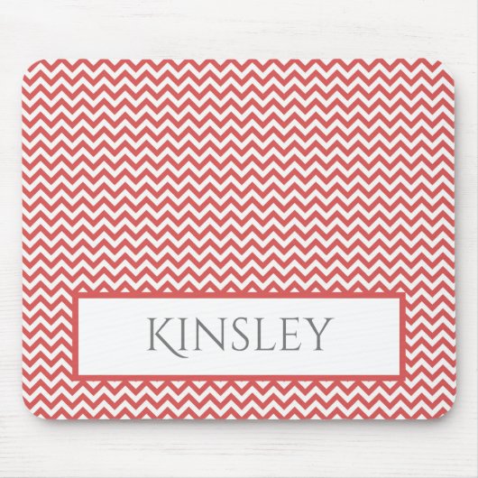 Red Simple Zickzack Personalisiert Mouse Pad Mousepad (Vorne)