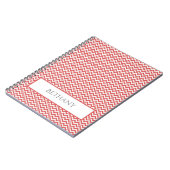 Red Simple Zickzack Personalisiertes Notebook Notizblock (Linke Seite)