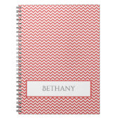 Red Simple Zickzack Personalisiertes Notebook Notizblock (Vorderseite)