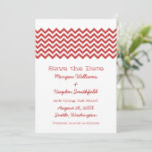Red Simple Zickzack Save the Date einladen (Stehend Vorderseite)