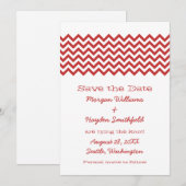 Red Simple Zickzack Save the Date einladen (Vorne/Hinten)