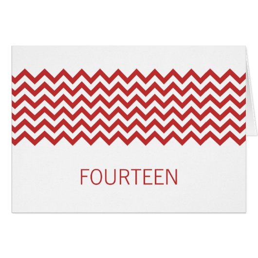 Red Simple Zickzack Tischnummer Card (Vorderseite (Horizontal))