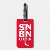 Red Sin Bin Citizen Hockey Bag Gepäckanhänger (Rückseite vertikal)