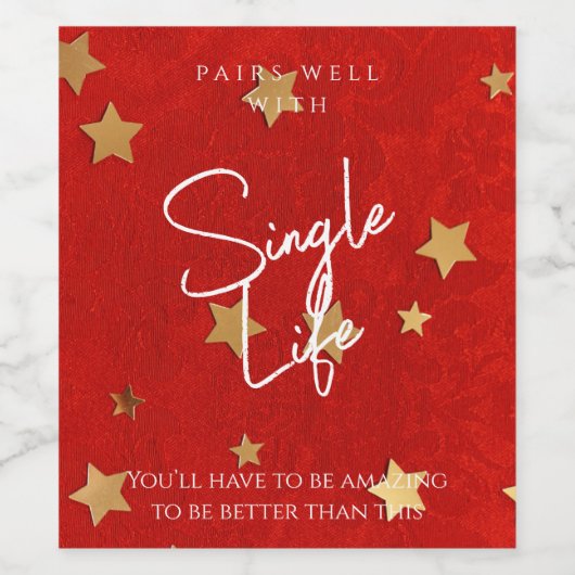 Red Single Life Funny Custom Template Weinetikett (Einzelnes Label)