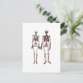 Red Skeleton Couple Postkarte (Stehend Vorderseite)