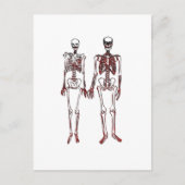 Red Skeleton Couple Postkarte (Vorderseite)