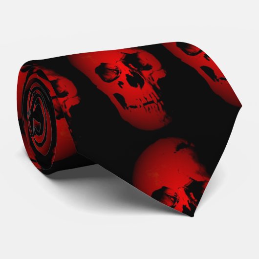 Red Skeleton Custom Krawatte (Gerollt)
