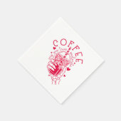 Red Skeleton Hand Coffee Soulmate Hearts Serviette (Ecke)