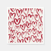 Red Sketch Heart Patterns Hand-Drawn Doodle-Style Serviette (Vorderseite)