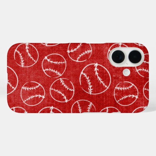 Red Sketched Baseball Case-Mate iPhone Hülle (Rückseite (Horizontal))