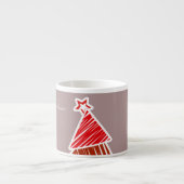 Red Sketchy Christmas Tree Espresso Tasse (Vorderseite)