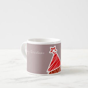 Red Sketchy Christmas Tree Espresso Tasse