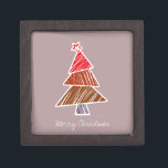 Red Sketchy Christmas Tree Geschenkboxen Schmuckkiste<br><div class="desc">Niedliche,  farbenfrohe Weihnachtsbaumstruktur. Perfektes Weihnachtsgeschenk.</div>