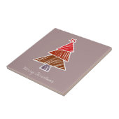 Red Sketchy Christmas Tree Tile Fliese (Seite)