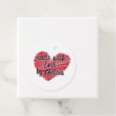 Red Sketchy Heart "Made with Liebe" Geschenkanhänger (Beispiel)