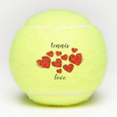 Red Sketchy Hearts Tennis Ball (Vorderseite)
