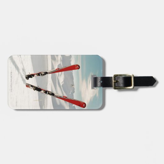 Red Skis Gepäckanhänger (Vorderseite horizontal)