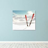 Red Skis Leinwanddruck (Insitu (Holzboden))