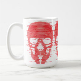 Red Skull Glitch Art Kaffeetasse