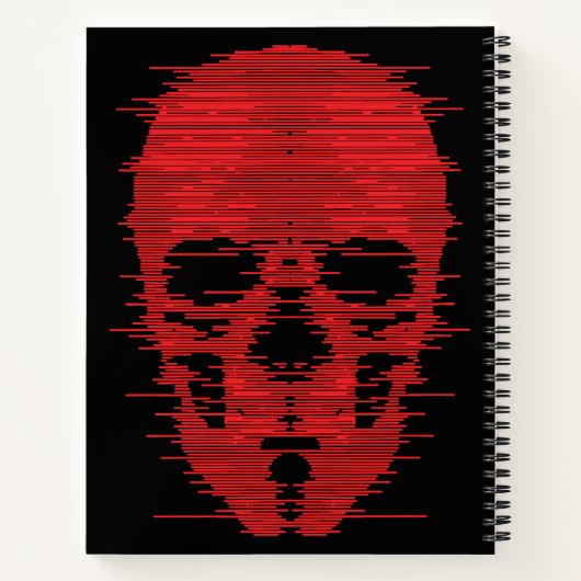 Red Skull Glitch Art Notizblock (Rückseite)