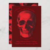 Red Skull Gothic Hochzeitseinladung Einladung (Vorne/Hinten)