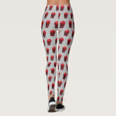 Red Skull Halloween Print Leggings (Rückseite)