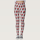 Red Skull Halloween Print Leggings (Vorderseite)