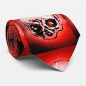 Red Skull Hand Zeichnend benutzerdefinierte Krawat Krawatte (Gerollt)