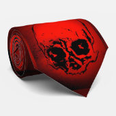 Red Skull Hand Zeichnend Neck Tie Krawatte (Gerollt)