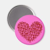 Red Skull Heart Magnet (Vorderseite/Rückseite)