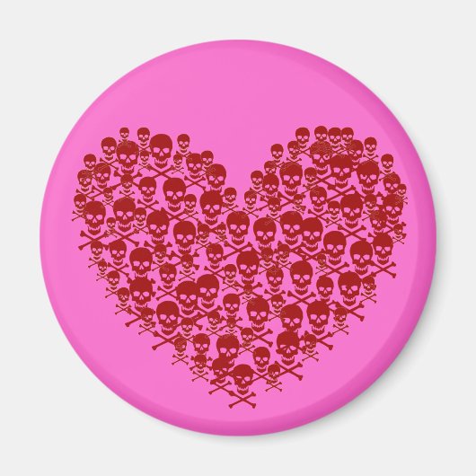 Red Skull Heart Magnet (Vorne)