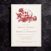 Red Skull Rose Gothic Wedding Brautparty Einladung