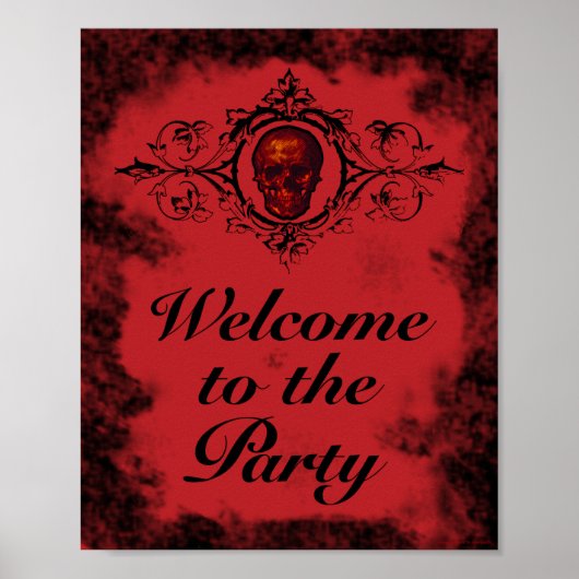 Red Skull Willkommen im Party Poster (Vorne)