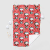 Red Skulls and Sunflower Series Design 13 Golfhandtuch (Insitu)