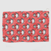 Red Skulls and Sunflower Series Design 13 Golfhandtuch (Horizontal)